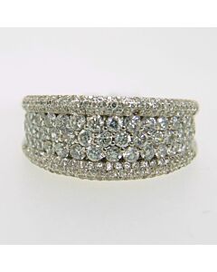 New J Collection Fine Jewellery Ring W / Diamond213 Rddi 1.25 Ct18kw 6.57 Gm 18kt White Gold Silver