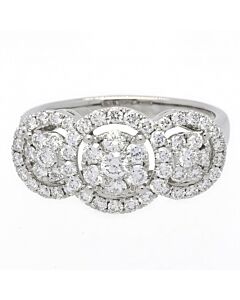 New J Collection Fine Jewellery Ring W / Diamond61 Rddi 0.99 Ct18kw 5.29 Gm 18kt White Gold Silver