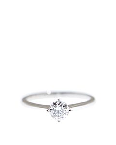 New J Collection Ring 18k 750 Gia Round 0.5 G If Vg Ex G None (53) 18kt White Gold Silver