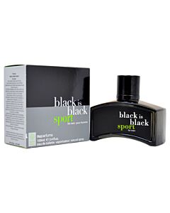 Nu Parfums Men's Black Is Black Sport EDT Spray 3.4 oz Fragrances 875990000985