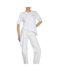 Off-White Asymmetric Short Sleeve T-Shirt in White Blue