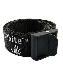Off-White Men's Black/White Logo Belt