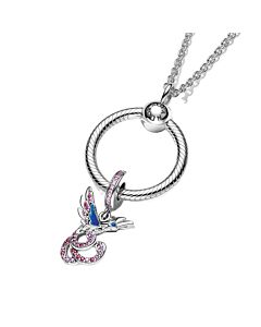 Pandora Ladies Phoenix Dangle Charm and O Pendant Necklace Set