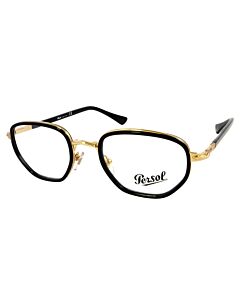 Persol 50 mm Black/Gold Eyeglass Frames