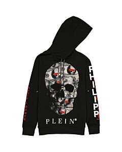 Philipp Plein Men's Dollar Skull Hooded Cotton Sweatshirt