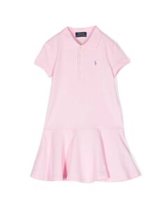 Polo Ralph Lauren Girls Carmel Pink Polo Pony Cotton Polo Dress, Size 5