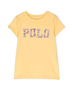 Polo Ralph Lauren Girls Empire Yellow Polo Logo Cotton T-Shirt