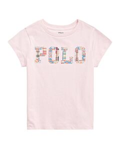 Polo Ralph Lauren Girls Hint Of Pink Polo Logo Cotton T-Shirt