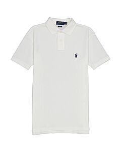 Polo Ralph Lauren Kids White Slim Fit Stretch Mesh Polo Shirt, Size Small