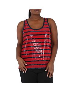 Polo Ralph Lauren Ladies Sequined Striped Tech Fabric Tank Top Size