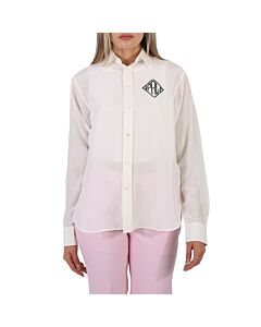 Polo Ralph Lauren Ladies White Silk Broadcloth Shirt