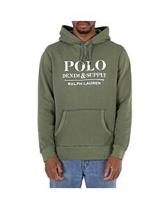Polo Ralph Lauren Men's Olive Logo Print Popover Hoody