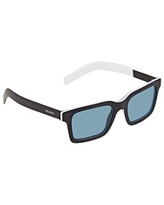 Prada 52 mm Black Rubber/White Sunglasses