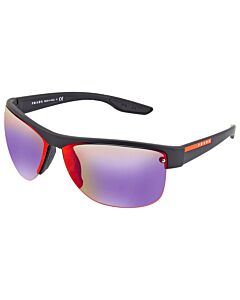 Prada Linea Rossa 68 mm Black Rubber Sunglasses