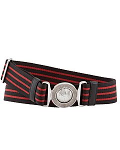 Prada Men's Black/Red Striped Buckle Belt