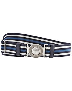 Prada Men's Blue/White Striped Buckle Belt