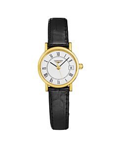 Presence Leather White Dial Watch