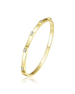 Rachel Glauber 14K Gold Plated Cubic Zirconia Bangle Bracelet