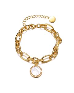 Rachel Glauber 14K Gold Plated Cubic Zirconia Chain Bracelet