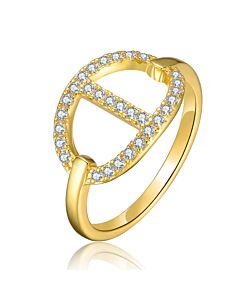 Rachel Glauber 14K Gold Plated Cubic Zirconia Modern Ring