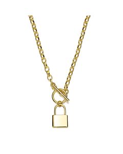 Rachel Glauber 14K Gold Plated Locket Charm Necklace