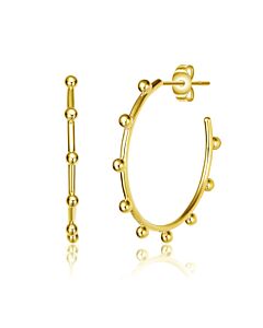 Rachel Glauber 14k Gold Plated Open Hoop Earrings