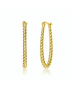Rachel Glauber 14K Gold Plated "U" Large Hoop Earrings