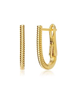 Rachel Glauber 14K Gold Plated "U" Small Hoop Earrings