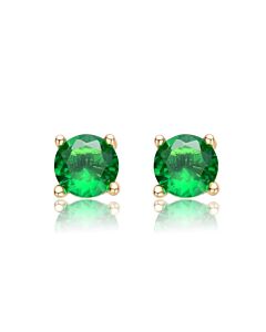 Rachel Glauber 14K GP Plated Overlay Green Cubic Zirconia Earrings