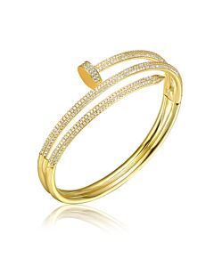 Rachel Glauber Gold Plated Cubic Zirconia Bangle Bracelet