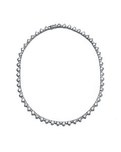 Rachel Glauber Megan Walford White Gold Plated with Cubic Zirconia Tennis Chain Necklace
