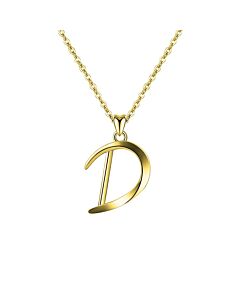 Rachel Glauber Stylish 14K Gold Plated Initial Necklace.