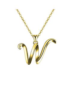 Rachel Glauber Stylish 14K Gold Plated Initial Necklace.