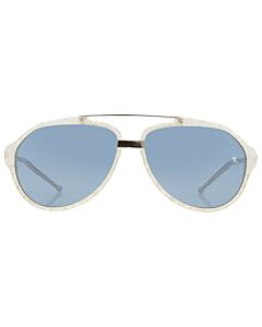 Raf Simons Shiny White Glass/Gunmetal Sunglasses