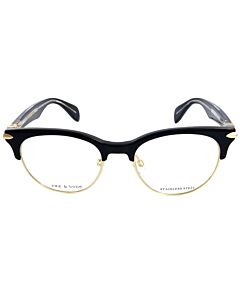 Rag and Bone 49 mm Black/Gold Eyeglass Frames