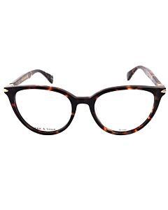 Rag and Bone 51 mm Dark Havana Eyeglass Frames