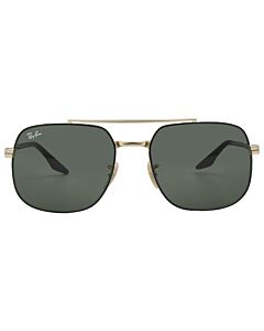 Ray Ban 56 mm Polished Black On Gold Sunglasses