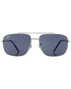 Ray Ban 59 mm Polished Silver Sunglasses