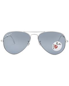Ray Ban Aviator Classic 55 mm Polished Silver Sunglasses