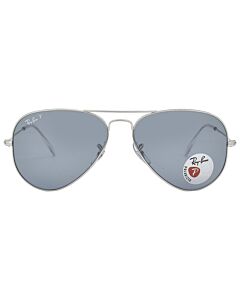Ray Ban Aviator Classic 58 mm Polished Silver Sunglasses