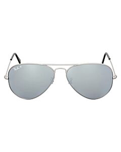 Ray Ban Aviator Mirror 58 mm Matte Silver Sunglasses