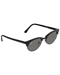 Ray Ban Clubmaster Oval 52 mm Wrinkled Black Sunglasses