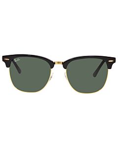 Ray Ban Clubmaster Classic 55 mm Polished Black On Gold Sunglasses