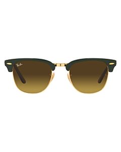 Ray Ban Clubmaster Folding 51 mm Polished Green On Gold Sunglasses