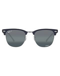 Ray Ban Clubmaster Metal Chromance 15 mm Polished Silver On Blue Sunglasses