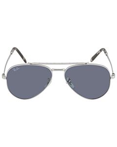 Ray Ban New Aviator 55 mm Polished Silver Sunglasses