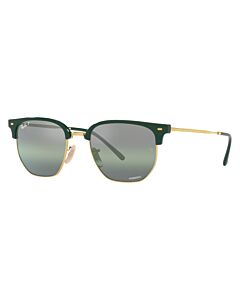 Ray Ban New Clubmaster 53 mm Polished Green On Gold Sunglasses