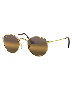 Ray Ban Round Metal Chromance 53 mm Polished Gold Sunglasses
