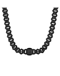 Robert Alton 1/2ctw Diamond Clasp Black Matte Finish Stainless Steel Chain