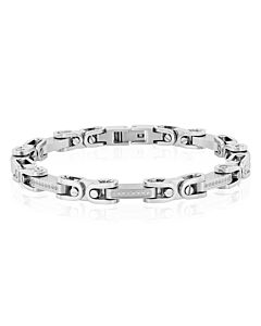 Robert Alton 1/4CTW Diamond Stainless Steel Men's Link Bracelet
